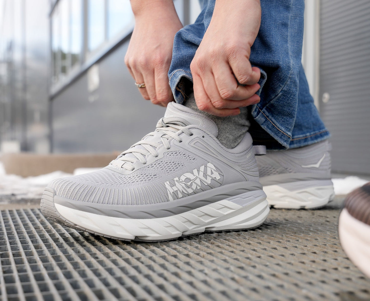 Hoka  BONDI 7 Harbor Mist / White