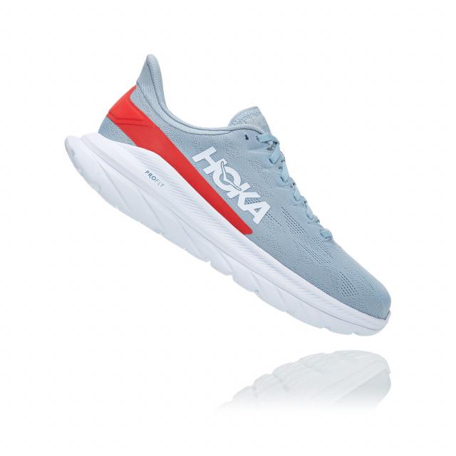 HOKA ONE ONE Mach 4 - Men's Running Shoes - Blue Fog / Fiesta - ElBarouki Store