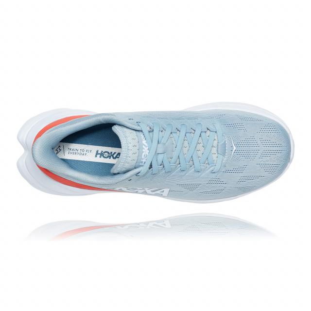 HOKA ONE ONE Mach 4 - Men's Running Shoes - Blue Fog / Fiesta - ElBarouki Store